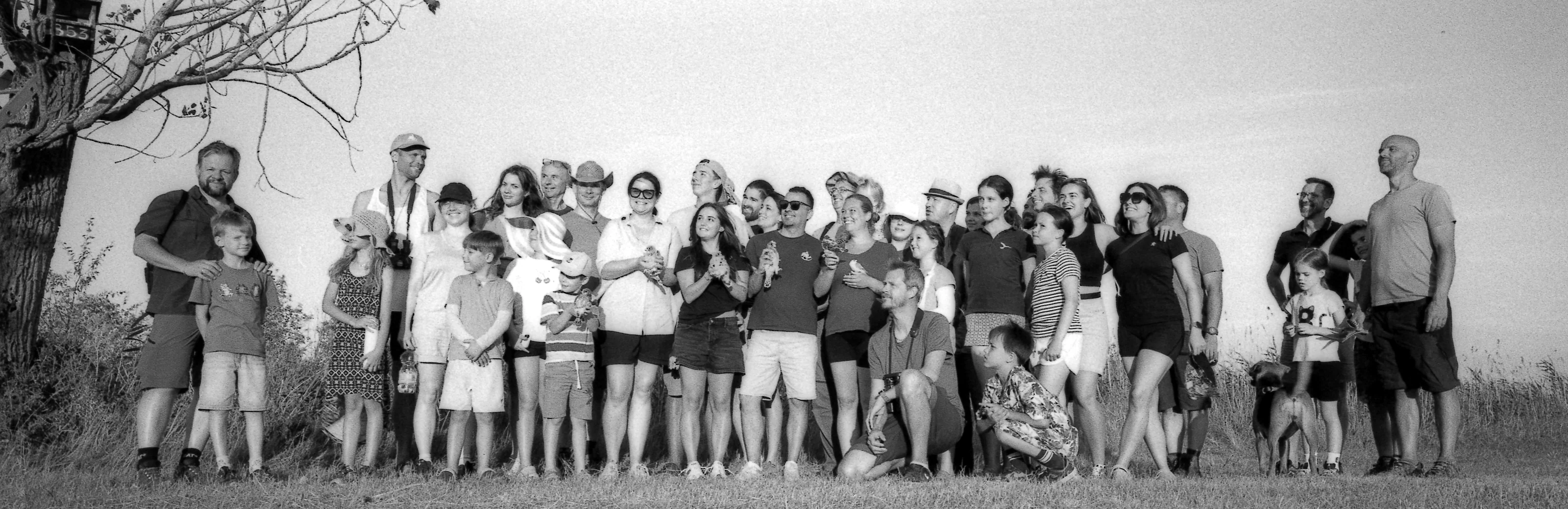 The TÖK Camp team gathered beneath a tree in Jászboldogháza in July 2026